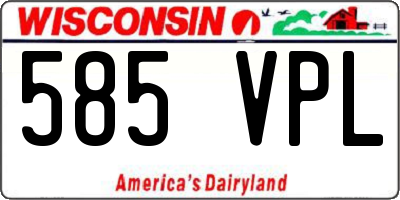 WI license plate 585VPL
