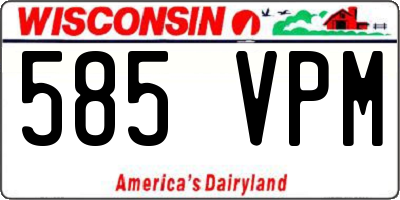 WI license plate 585VPM