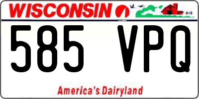 WI license plate 585VPQ