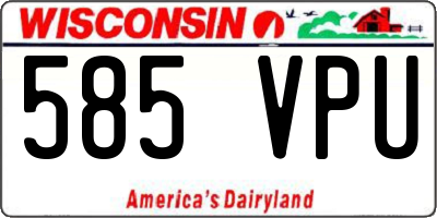 WI license plate 585VPU
