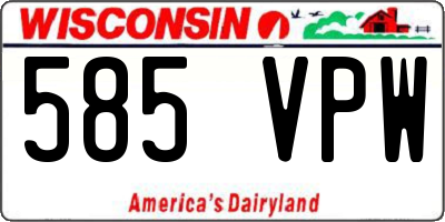 WI license plate 585VPW