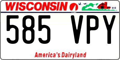 WI license plate 585VPY