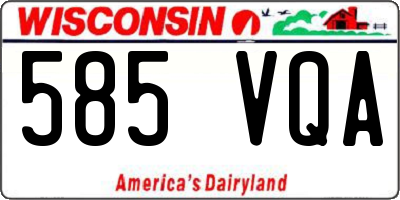 WI license plate 585VQA