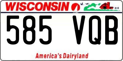 WI license plate 585VQB