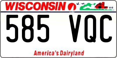 WI license plate 585VQC
