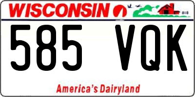 WI license plate 585VQK