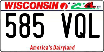 WI license plate 585VQL