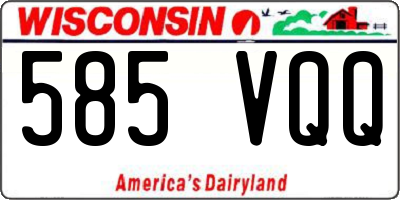 WI license plate 585VQQ