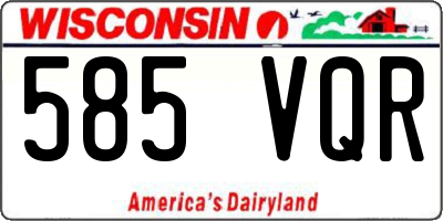 WI license plate 585VQR
