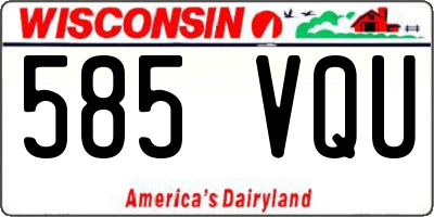 WI license plate 585VQU