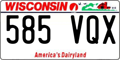WI license plate 585VQX