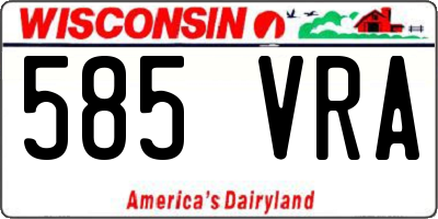 WI license plate 585VRA