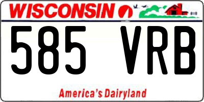WI license plate 585VRB