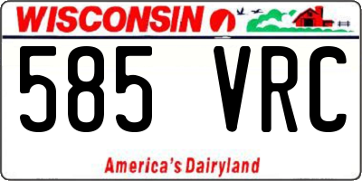 WI license plate 585VRC