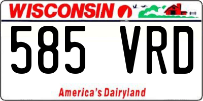 WI license plate 585VRD