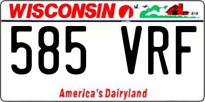 WI license plate 585VRF