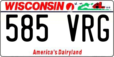 WI license plate 585VRG