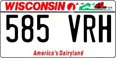 WI license plate 585VRH