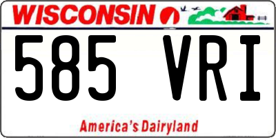 WI license plate 585VRI