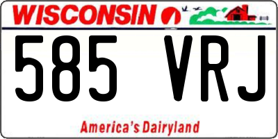 WI license plate 585VRJ