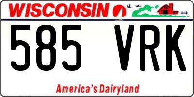 WI license plate 585VRK