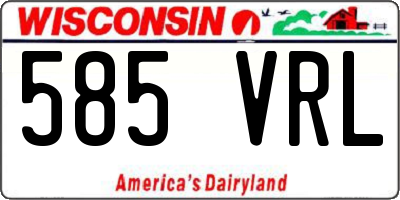 WI license plate 585VRL