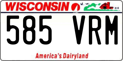 WI license plate 585VRM