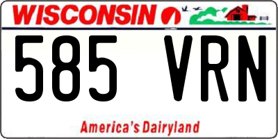 WI license plate 585VRN