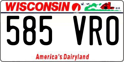 WI license plate 585VRO