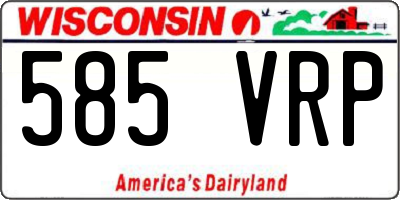 WI license plate 585VRP