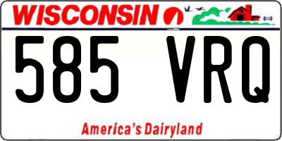 WI license plate 585VRQ