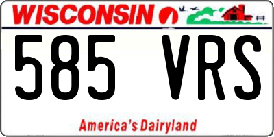 WI license plate 585VRS