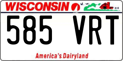 WI license plate 585VRT