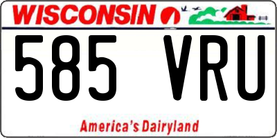 WI license plate 585VRU