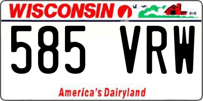 WI license plate 585VRW