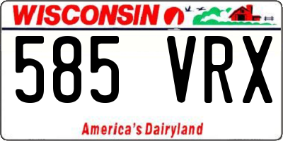 WI license plate 585VRX
