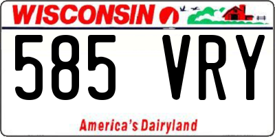 WI license plate 585VRY