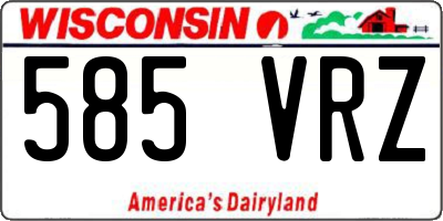 WI license plate 585VRZ