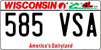 WI license plate 585VSA