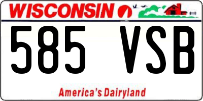 WI license plate 585VSB