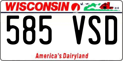 WI license plate 585VSD