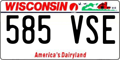 WI license plate 585VSE