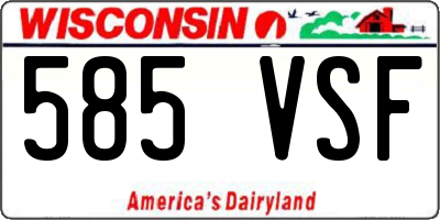 WI license plate 585VSF