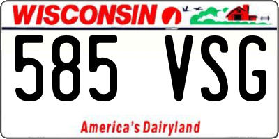 WI license plate 585VSG