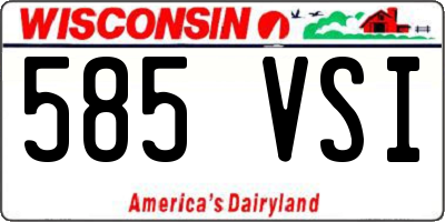 WI license plate 585VSI