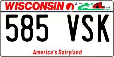WI license plate 585VSK