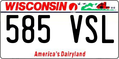 WI license plate 585VSL