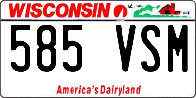 WI license plate 585VSM