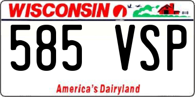 WI license plate 585VSP
