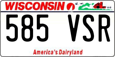 WI license plate 585VSR